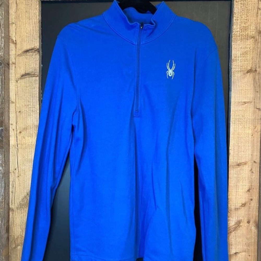 Men's Spider 1/4 zip Pullover blue size medium #42